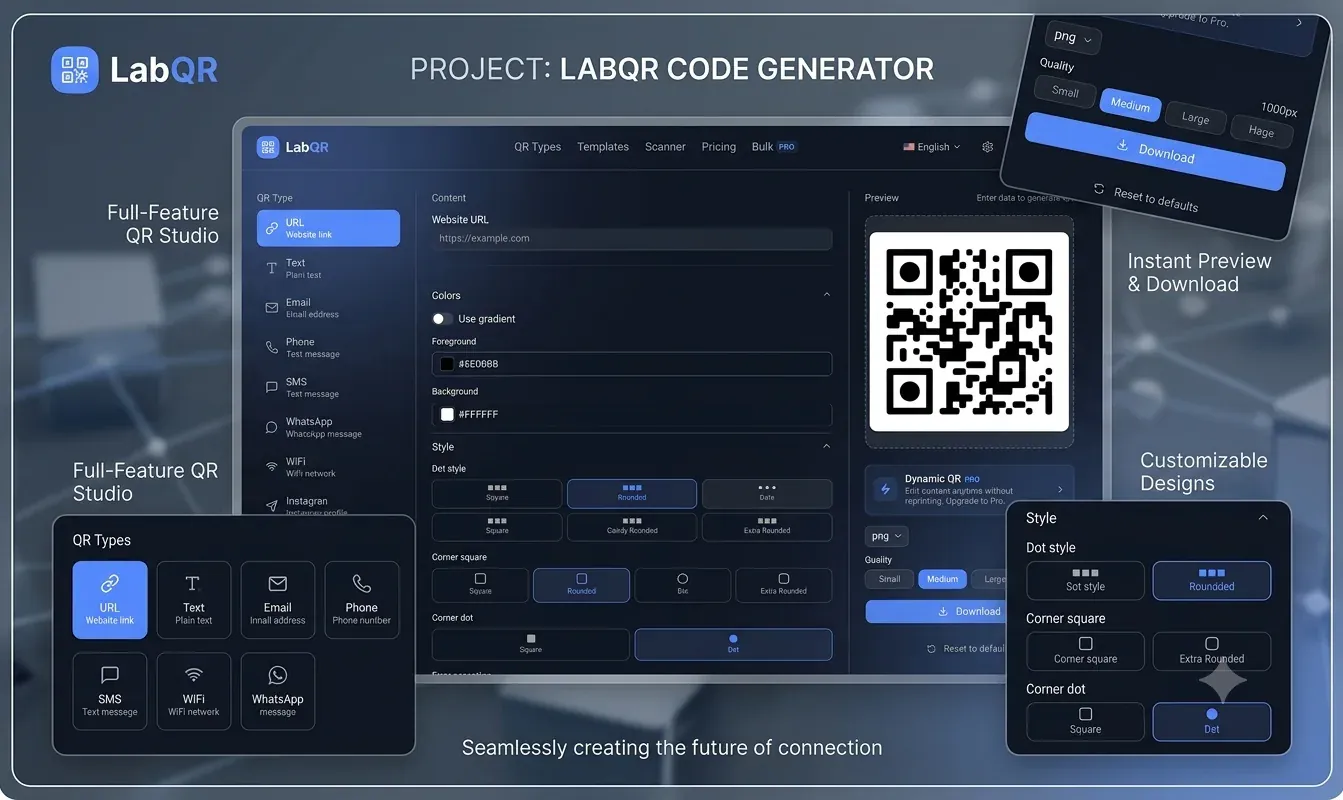 LabQR — QR-kod generator veb-ilovasi